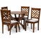 Baxton Studio Edona Modern and Contemporary Grey Fabric and Walnut Brown Finished Wood 5-Piece Dining Set 174-9881-10901-Zoro - alternate 1